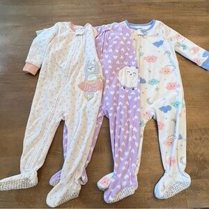 Bundle of 4 fleece pajama footies - Carters 18 months